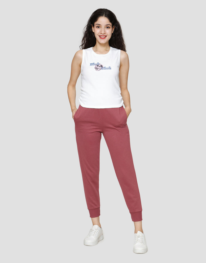 Disney Rib Print Mickey Mouse Kaos Tanktop Wanita