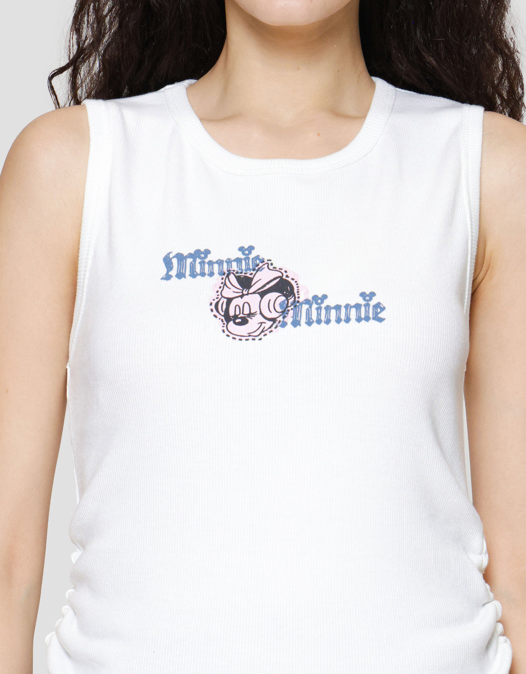 Disney Rib Print Mickey Mouse Kaos Tanktop Wanita