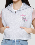 Disney Fleece Print Mickey Mouse Jacket Vest Wanita