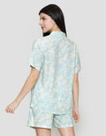 Nevada Mix Leaf Print Set Piyama Wanita