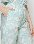 Nevada Mix Leaf Print Setelan Piyama Wanita