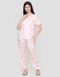 Nevada Pink Spongebob Print Setelan Piyama Wanita