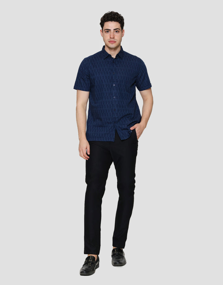 Cole Iregular Stripe Kemeja Lengan Pendek Pria