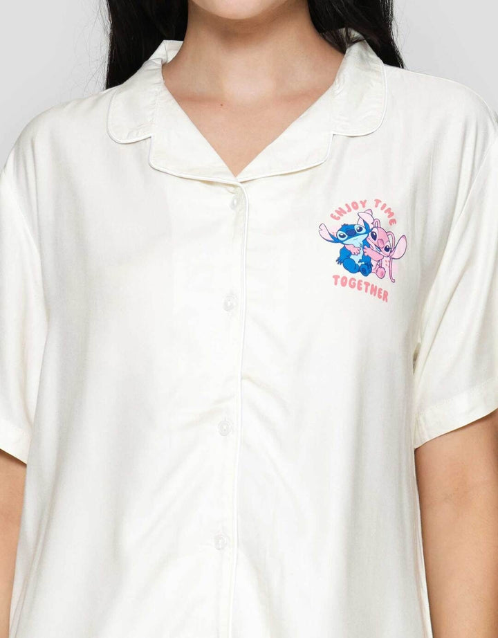 Disney Solid Stitch Piyama Set Wanita