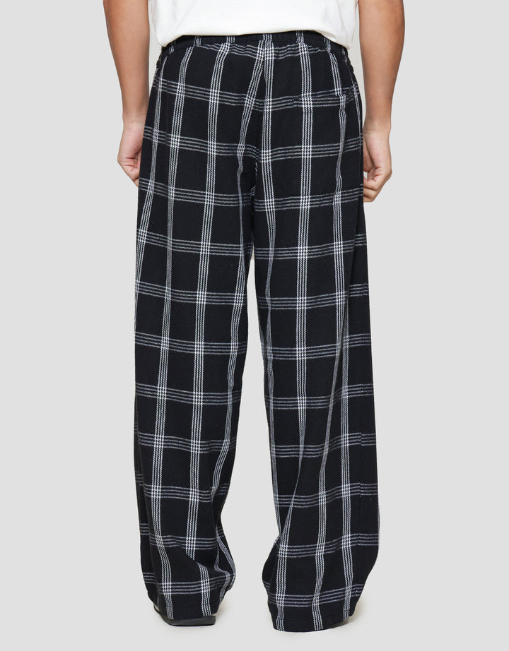 Nevada Woven Pull On Checked Loose Fit Celana Panjang Pria