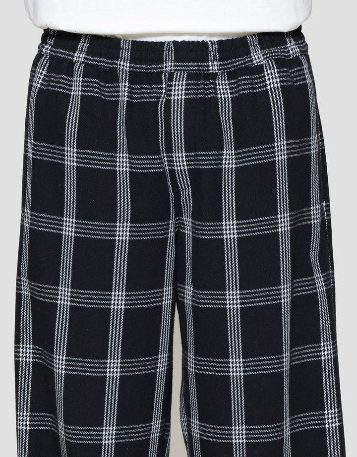 Nevada Woven Pull On Checked Loose Fit Celana Panjang Pria