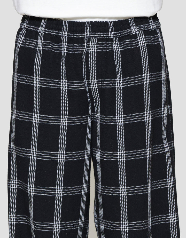 Nevada Woven Pull On Checked Loose Fit Celana Panjang Pria