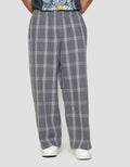 Nevada Woven Pull On Checked Loose Fit Celana Panjang Pria