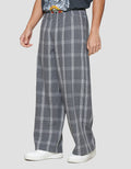 Nevada Woven Pull On Checked Loose Fit Celana Panjang Pria