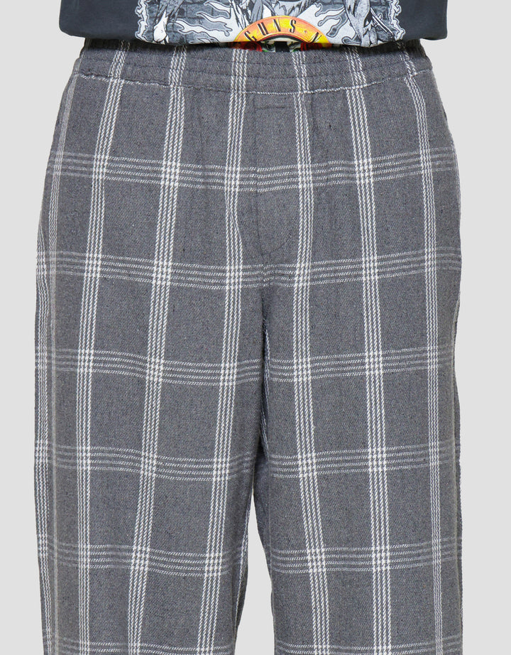Nevada Woven Pull On Checked Loose Fit Celana Panjang Pria