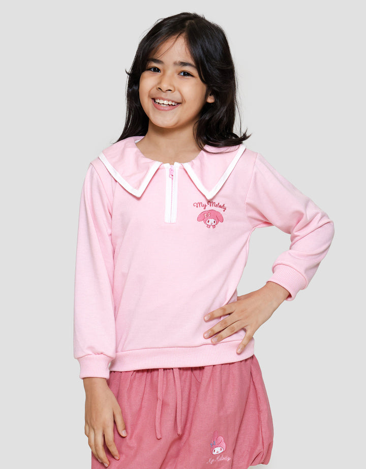Character Collar Rets My Melody Sweater Anak Perempuan
