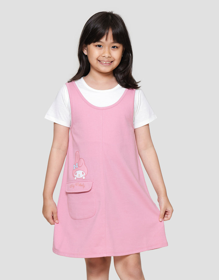 Character Overall Kantong My Melody Midi Dress Anak Perempuan