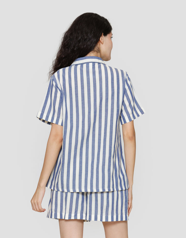 St. Yves Stripe Cotton Setelan Piyama Wanita