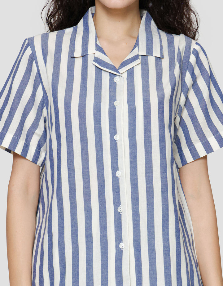St. Yves Stripe Cotton Setelan Piyama Wanita