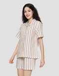 St. Yves Stripe Cotton Setelan Piyama Wanita