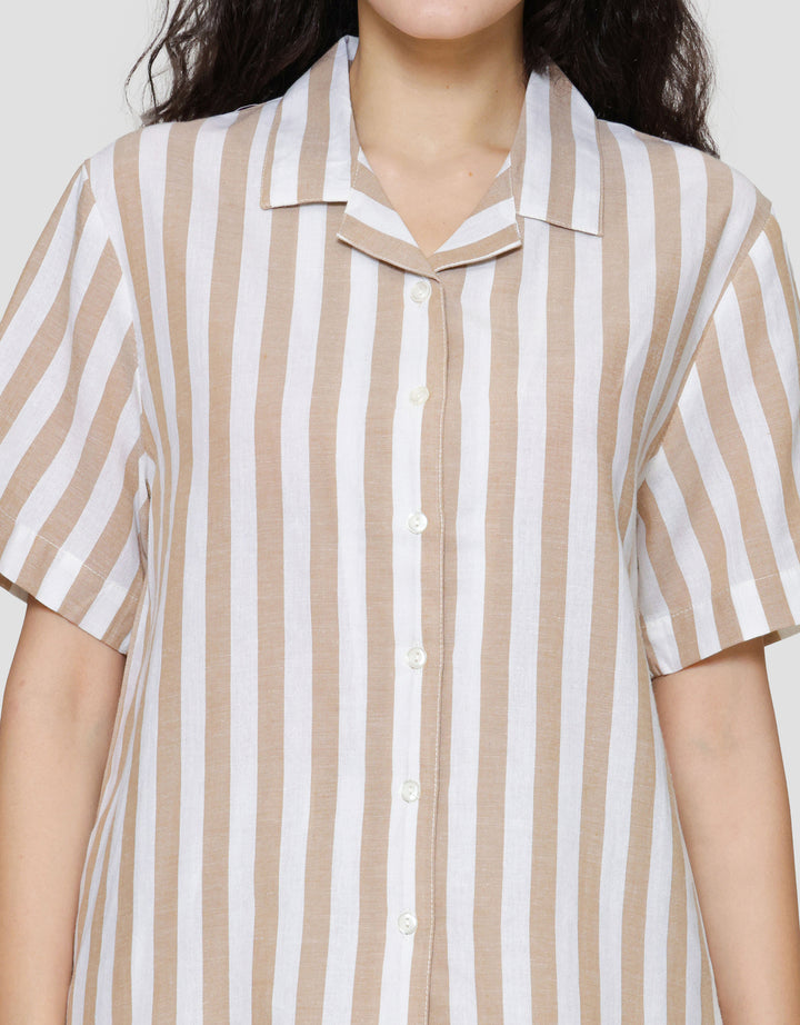 St. Yves Stripe Cotton Setelan Piyama Wanita