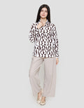 St. Yves Flowy Geometric Printed Kemeja Lengan Panjang Wanita