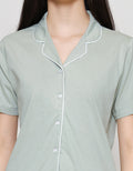 Nevada Solid Cotton Print Setelan Piyama Wanita