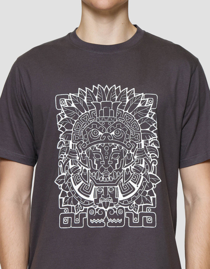Nevada Print Theme Totem Kaos Lengan Pendek Pria