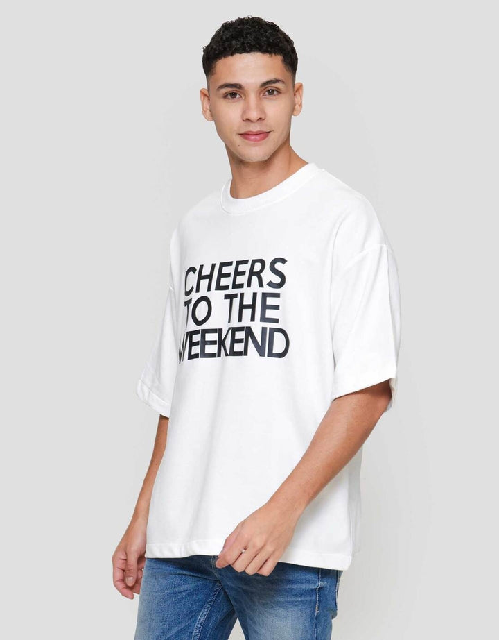 Nevada Oversize T-Shirt Print - Cheers To The Weekend Kaos Pria