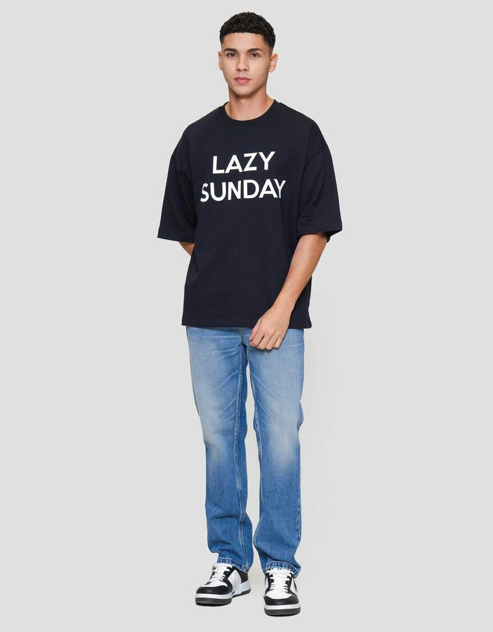 Nevada T-Shirt Print - Lazy Sunday Kaos Oversize Pria