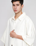 ZES Casual Denim Looks Plain Kemeja Pria KMB202