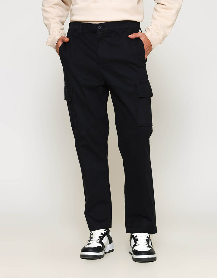 ZES Long Pants Cargo 2 Pocket Linen Look Celana Panjang Pria PWB203