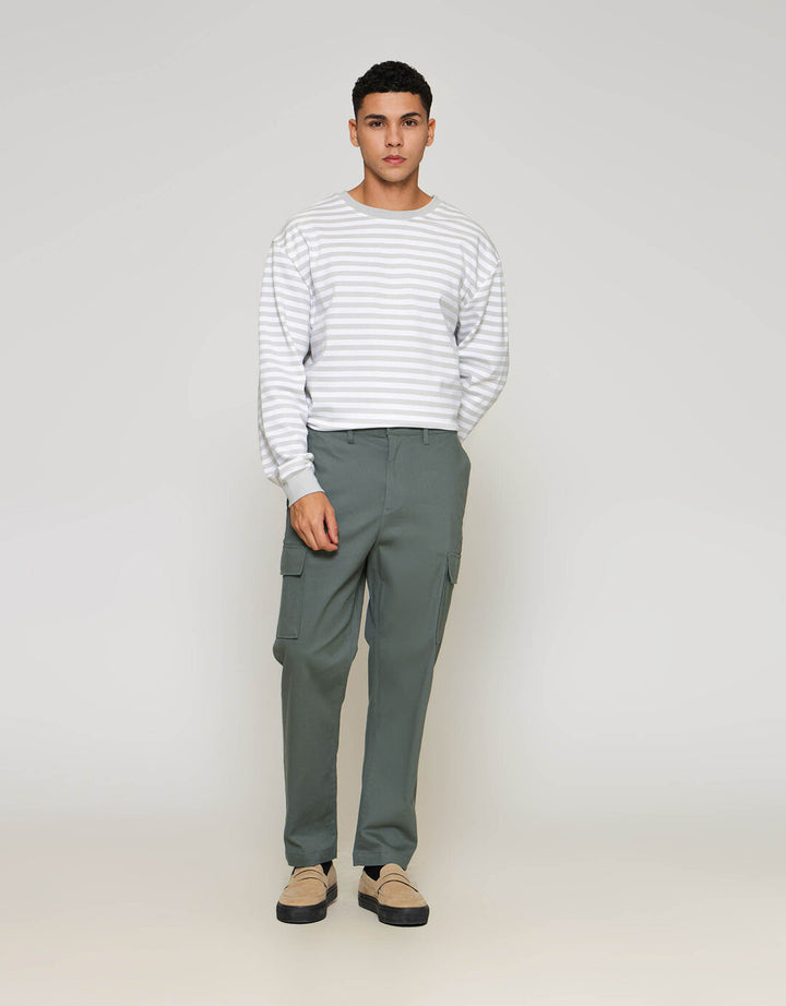 ZES Long Pants Cargo 2 Pocket Linen Look Celana Panjang Pria PWB203