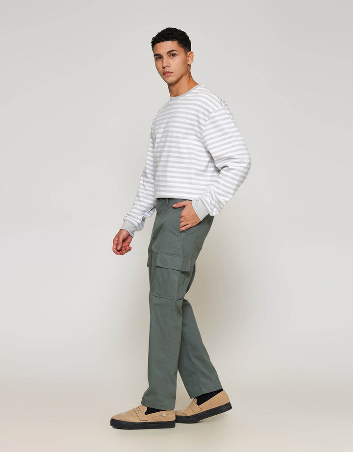 ZES Long Pants Cargo 2 Pocket Linen Look Celana Panjang Pria PWB203
