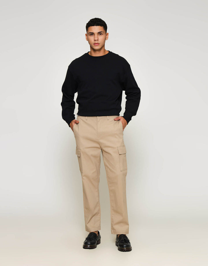 ZES Long Pants Cargo 2 Pocket Linen Look Celana Panjang Pria PWB203