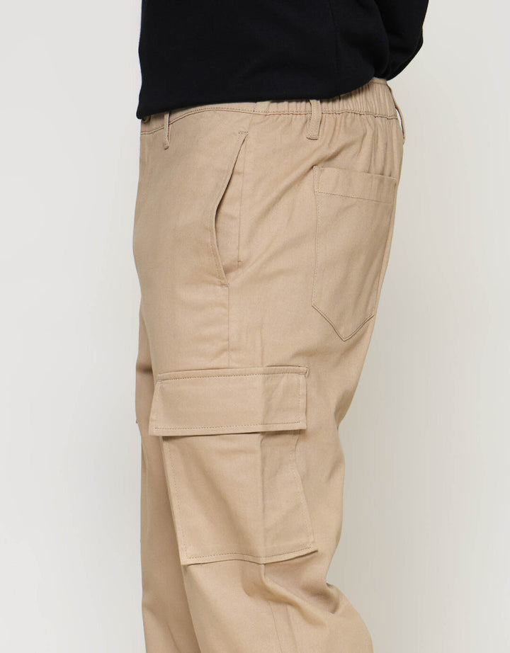 ZES Long Pants Cargo 2 Pocket Linen Look Celana Panjang Pria PWB203