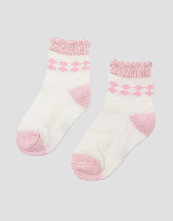 Little M Rhombus Kaus Kaki Anak Perempuan