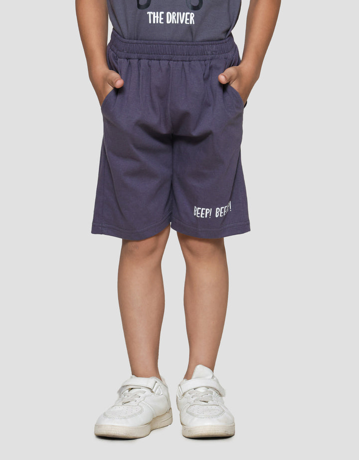 Little M Jersey Kantong Beep Beep Celana Pendek Anak Laki-laki