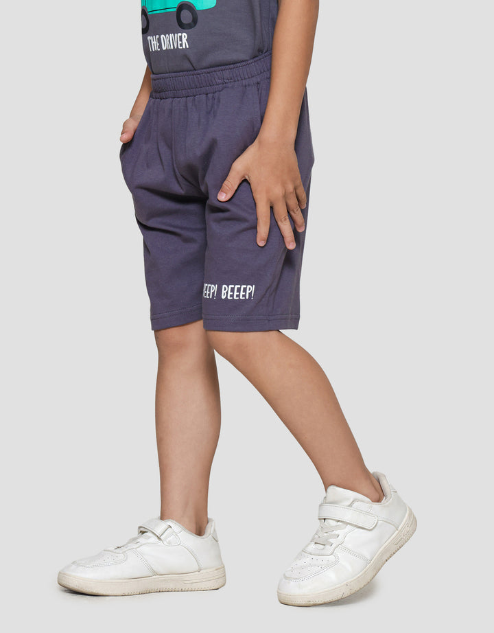 Little M Jersey Kantong Beep Beep Celana Pendek Anak Laki-laki