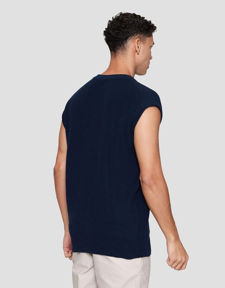 Cole Vneck Flat Knit Vest Pria