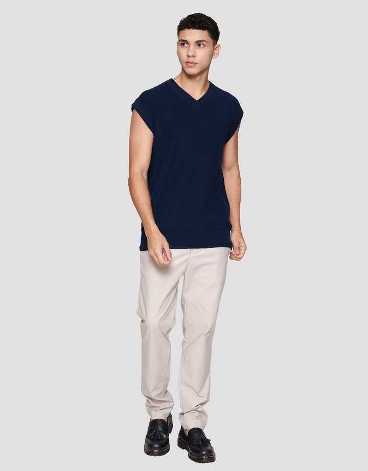 Cole Vneck Flat Knit Vest Pria