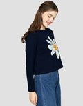 Ecotonique Crop Tee Flower Kaos Lengan Panjang Wanita