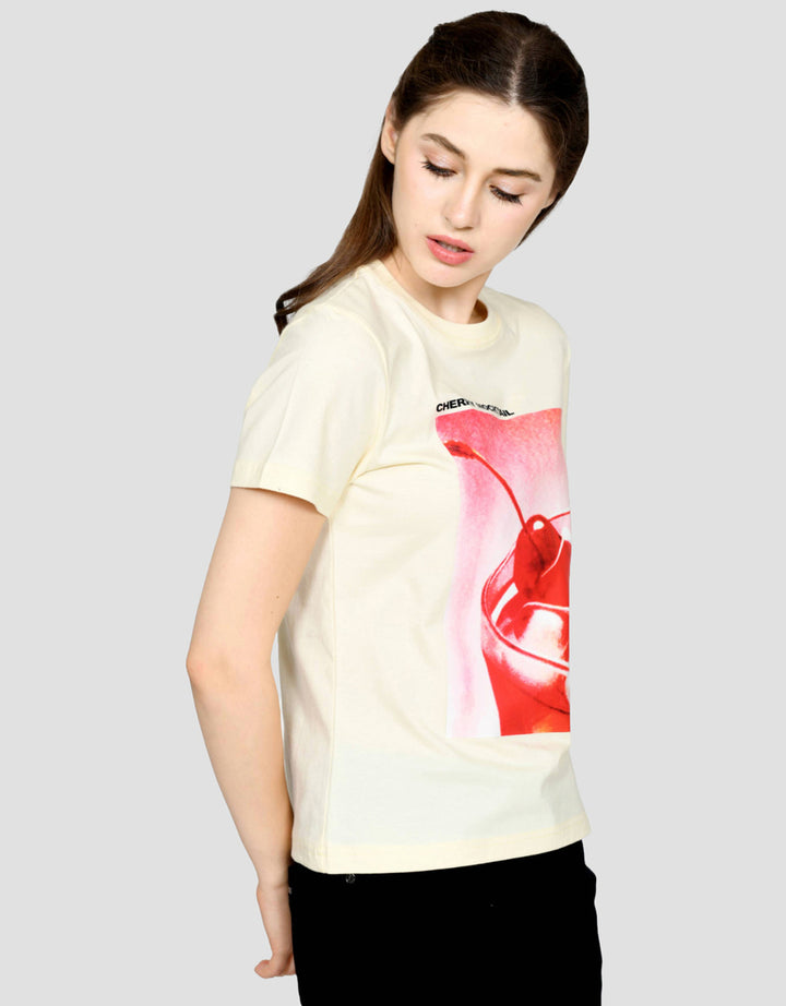 Ecotonique Reguler Cherry Kaos Lengan Pendek Wanita