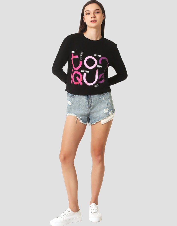 Ecotonique Crop Tee Mia Kaos Lengan Panjang Wanita