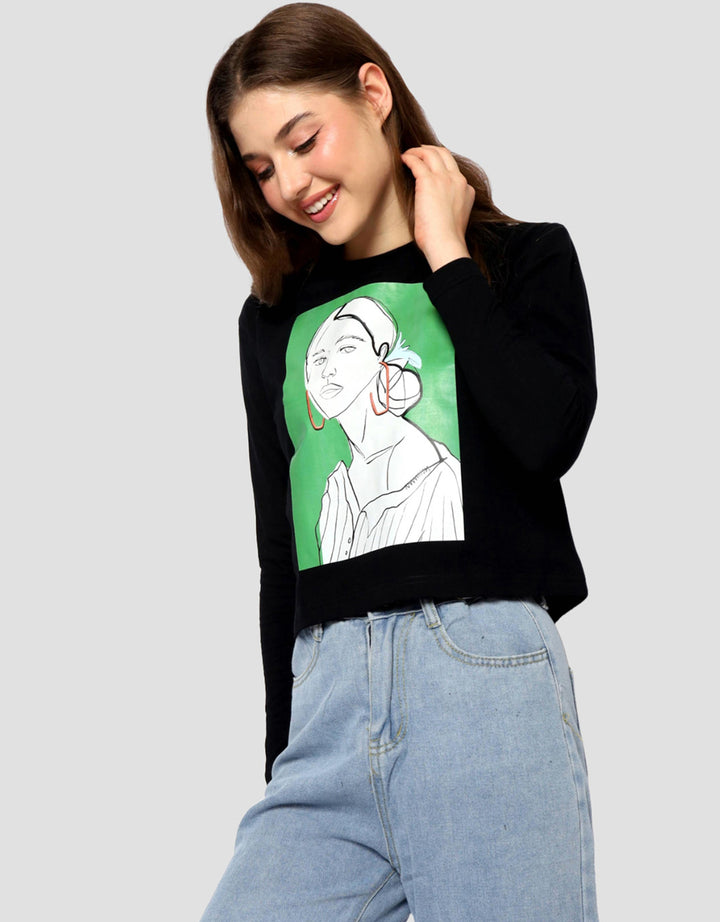 Ecotonique Crop Tee Sandra Kaos Lengan Panjang Wanita