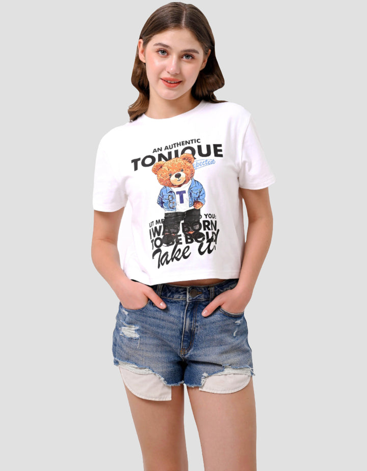 Ecotonique Crop Tee Munchkin Kaos Lengan Pendek Wanita