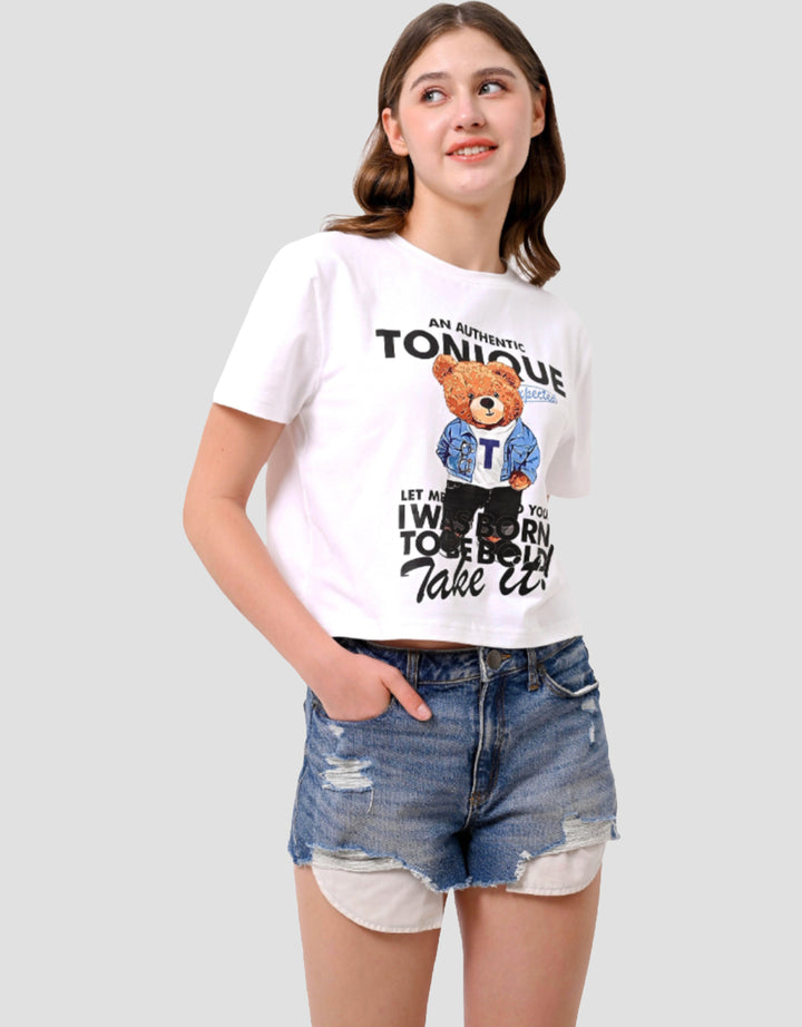 Ecotonique Crop Tee Munchkin Kaos Lengan Pendek Wanita