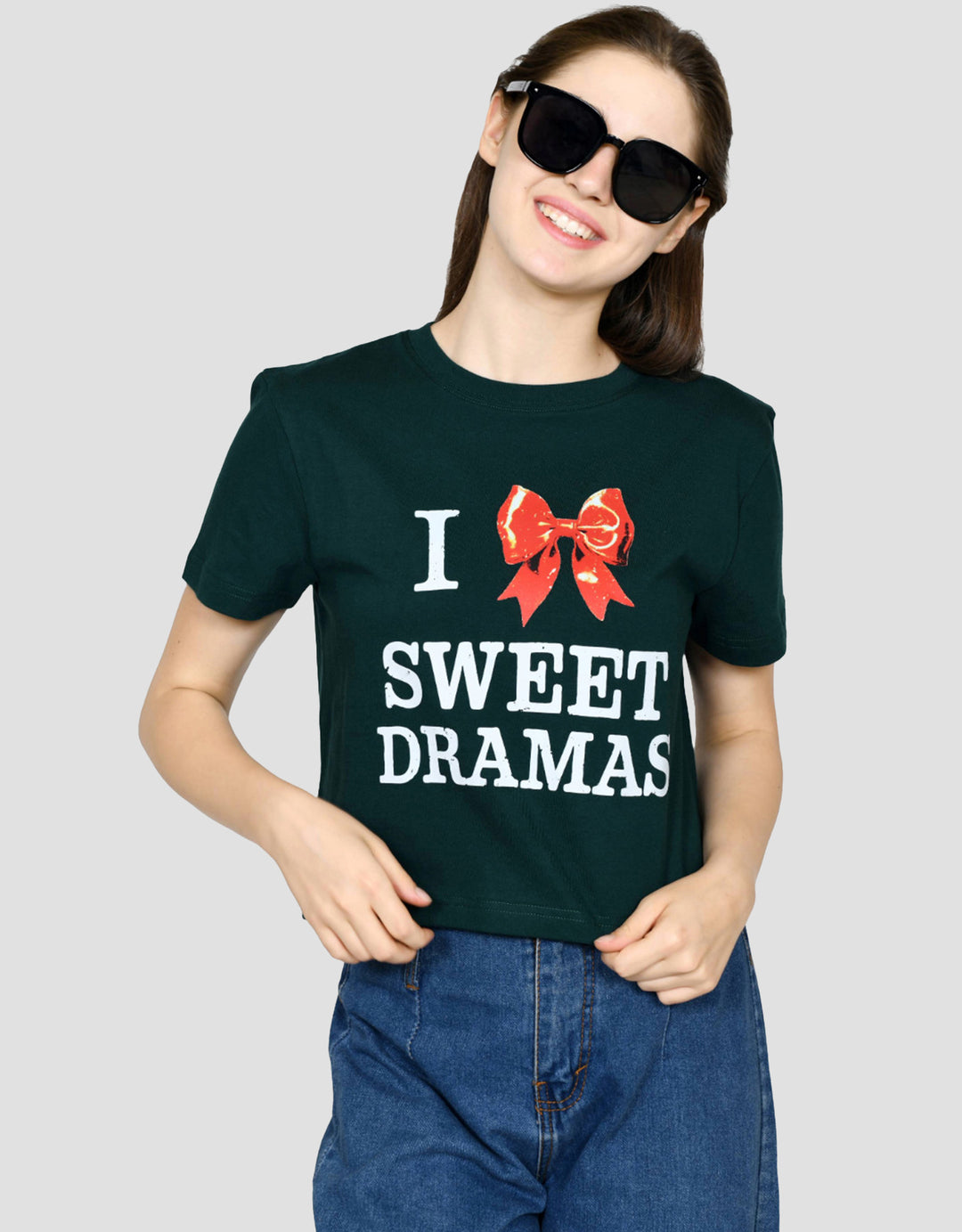 Ecotonique Crop Merry Kaos Lengan Pendek Wanita