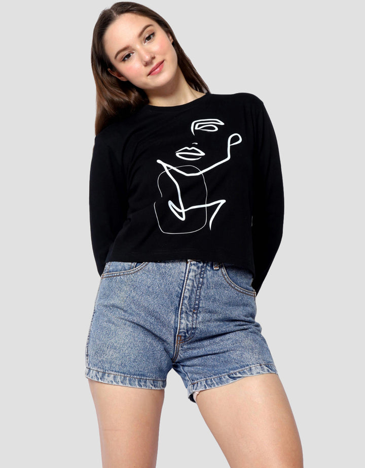 Ecotonique Crop Tee Britney Kaos Lengan Panjang Wanita