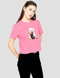 Ecotonique Crop Teddy Kaos Lengan Pendek Wanita