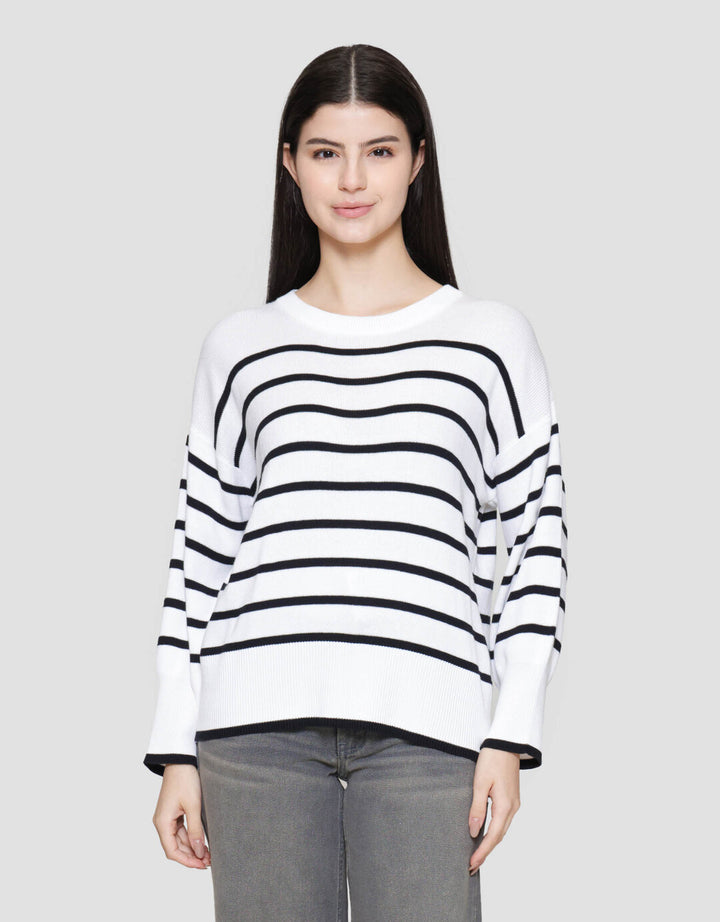 St. Yves Stripe Oversized Sweater Wanita