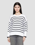 St. Yves Stripe Oversized Sweater Wanita