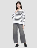 St. Yves Stripe Oversized Sweater Wanita