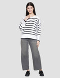 St. Yves Stripe Oversized Sweater Wanita