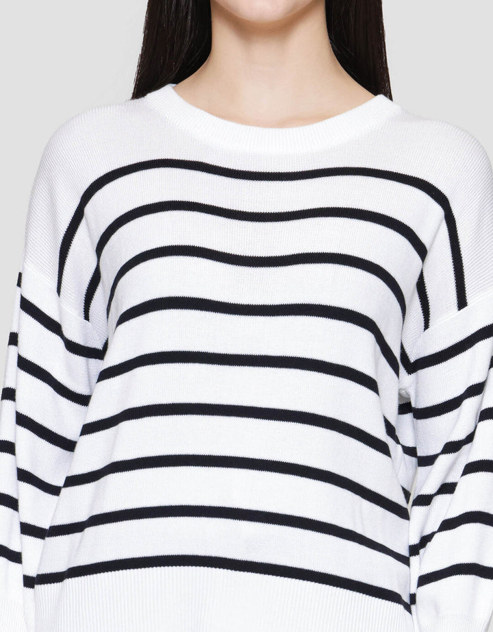 St. Yves Stripe Oversized Sweater Wanita